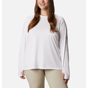 Columbia PFG Tidal Plus Size, Sudaderas Con Capucha Blancos Grises Para Mujer | 810372-STJ